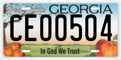 GA license plate CEO0504