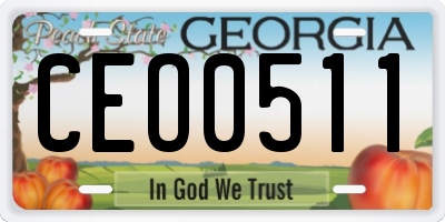 GA license plate CEO0511