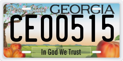 GA license plate CEO0515