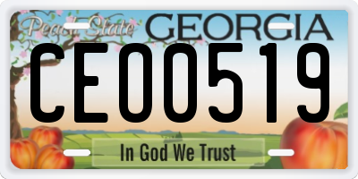 GA license plate CEO0519