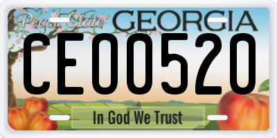 GA license plate CEO0520