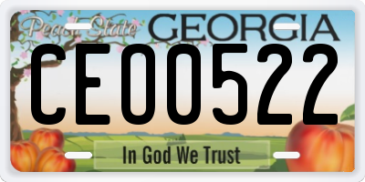 GA license plate CEO0522