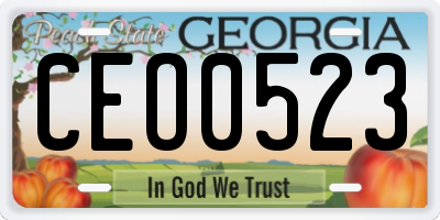 GA license plate CEO0523