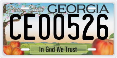 GA license plate CEO0526