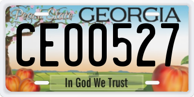 GA license plate CEO0527