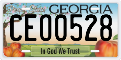 GA license plate CEO0528