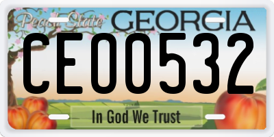 GA license plate CEO0532