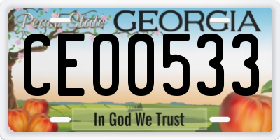 GA license plate CEO0533