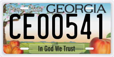 GA license plate CEO0541