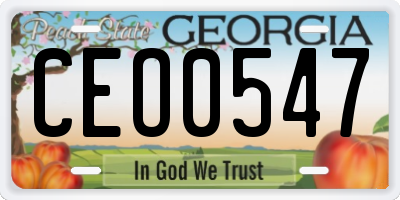 GA license plate CEO0547