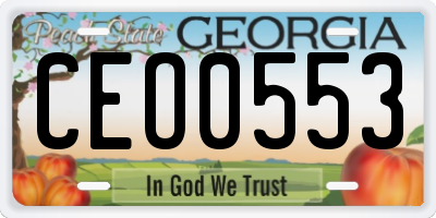 GA license plate CEO0553