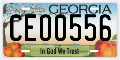 GA license plate CEO0556