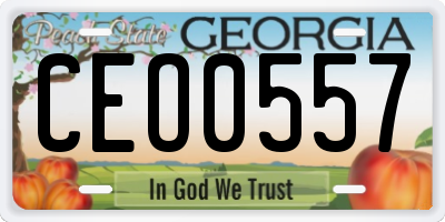 GA license plate CEO0557