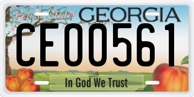 GA license plate CEO0561