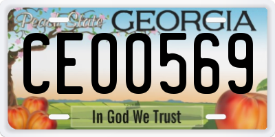 GA license plate CEO0569