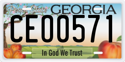 GA license plate CEO0571