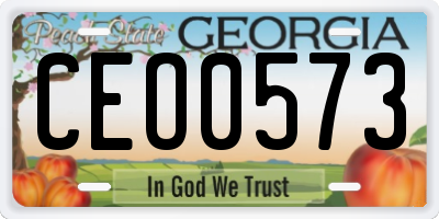 GA license plate CEO0573