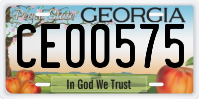 GA license plate CEO0575