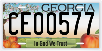 GA license plate CEO0577