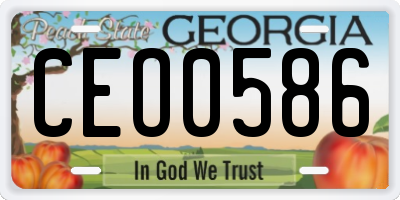 GA license plate CEO0586
