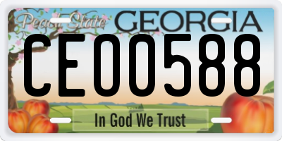 GA license plate CEO0588