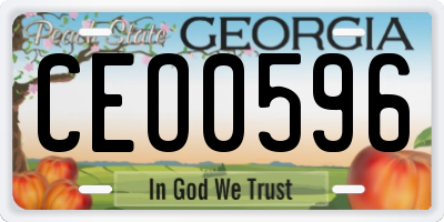 GA license plate CEO0596