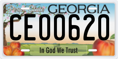 GA license plate CEO0620