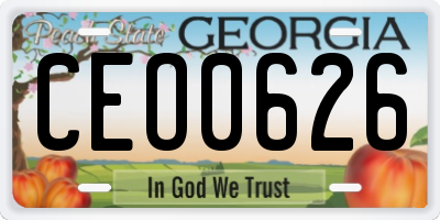 GA license plate CEO0626