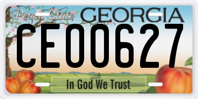 GA license plate CEO0627