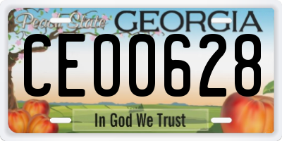 GA license plate CEO0628