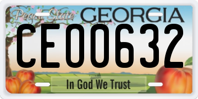 GA license plate CEO0632
