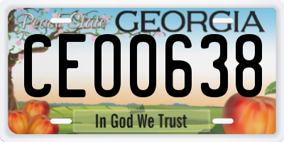 GA license plate CEO0638