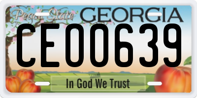 GA license plate CEO0639