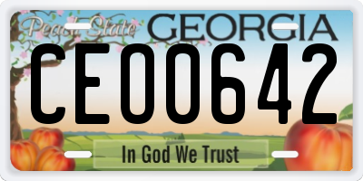 GA license plate CEO0642