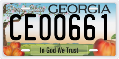 GA license plate CEO0661