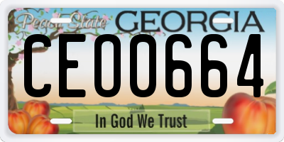 GA license plate CEO0664