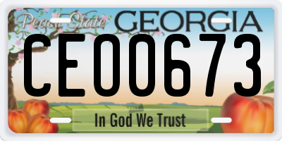 GA license plate CEO0673