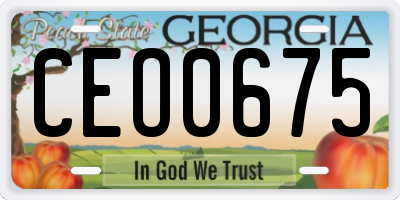 GA license plate CEO0675