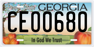GA license plate CEO0680