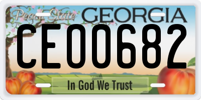 GA license plate CEO0682