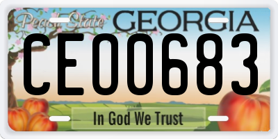 GA license plate CEO0683
