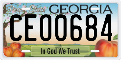 GA license plate CEO0684