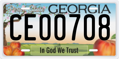 GA license plate CEO0708