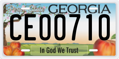 GA license plate CEO0710