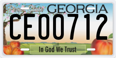 GA license plate CEO0712