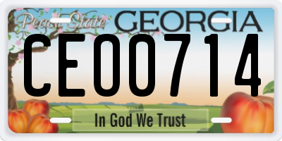 GA license plate CEO0714