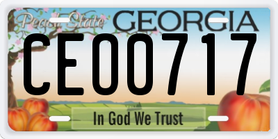 GA license plate CEO0717