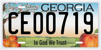 GA license plate CEO0719