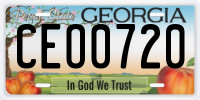 GA license plate CEO0720