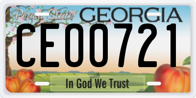 GA license plate CEO0721